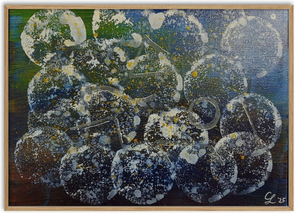 Das Meer aller Möglichkeiten · The Sea of All Possibilities by ELIZA Leopold - speckled translucent circles on deep blue-black