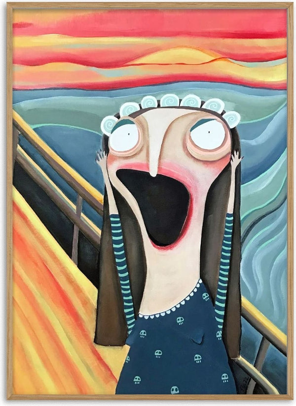 Der letzte Schrei by lacaluna - a screaming figure on a bridge under a red and orange sky