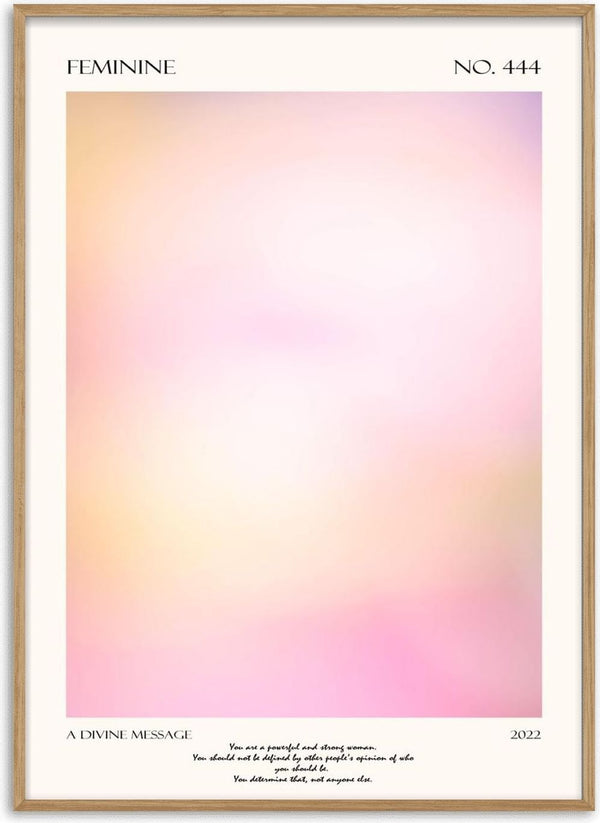 Soft pastel pink and yellow gradient background, representing the gentle elegance of Feminie.