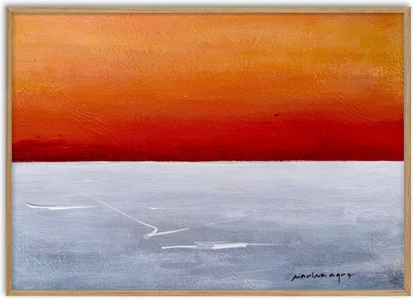 Golden Glow by Marina Agre - a band of orange and red above a cool grey field