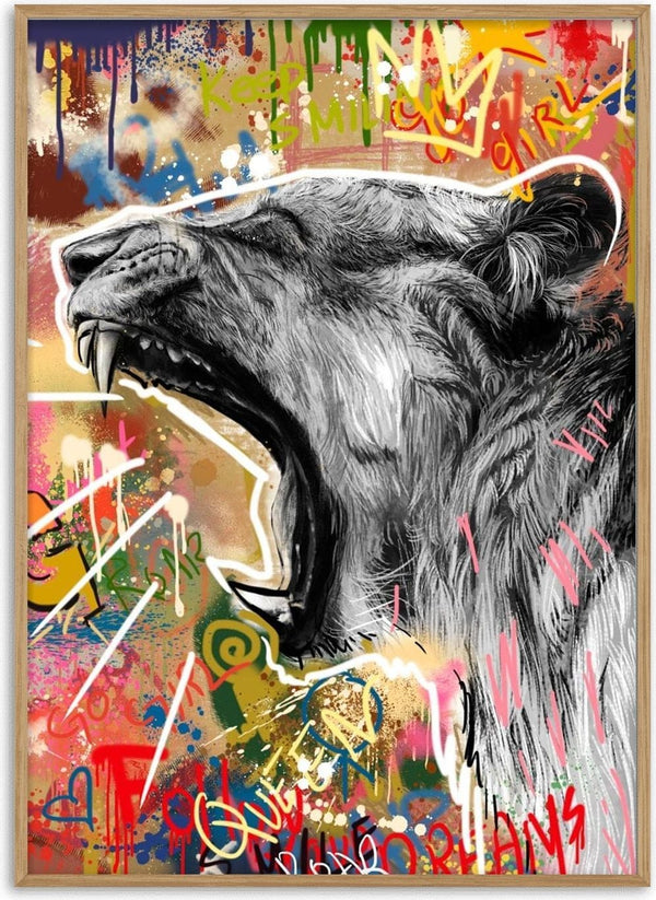 Affiche Lion graffiti no. 2