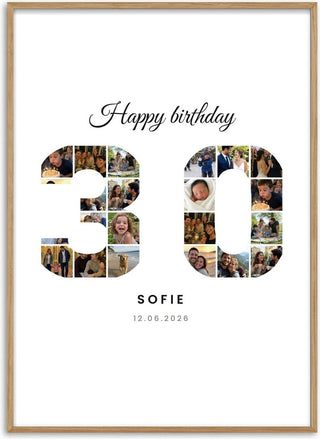 Number Collage – Personalised Birthday Photo Poster