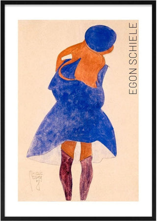 Standing Girl, Back View (1908) by Egon Schiele kunstposter