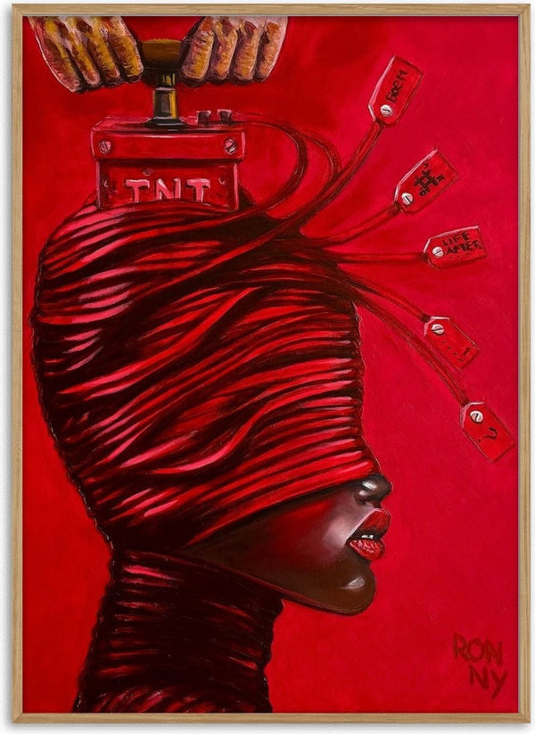 TNT by Ronny Simon - a red profile wrapped in coils under a TNT detonator