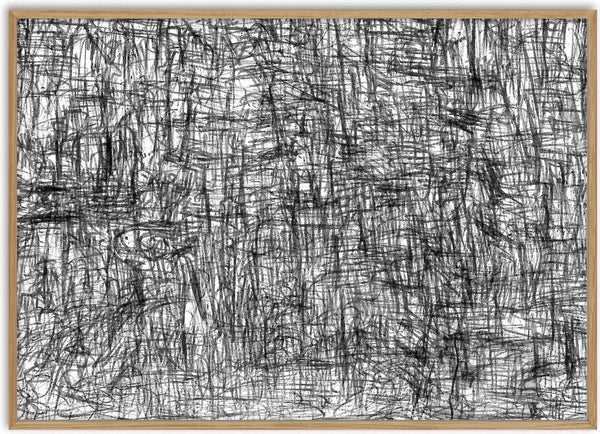 Unusual Landscape by Priit Ruttas - a dense field of fine black pen strokes with a horizon across the middle