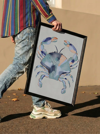 Coastal Blue Crab Painting - Nikita Jariwala