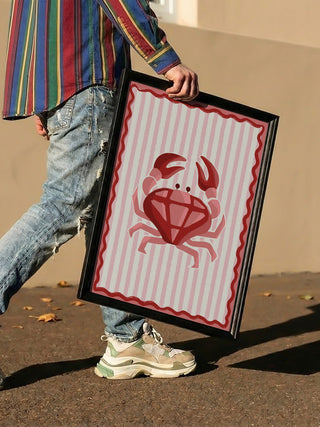 Crabe rose à motif losange - Emanuela Carratoni
