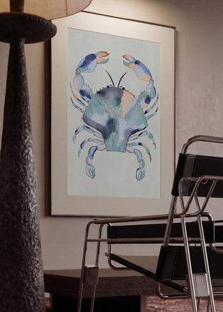 Coastal Blue Crab Painting - Nikita Jariwala