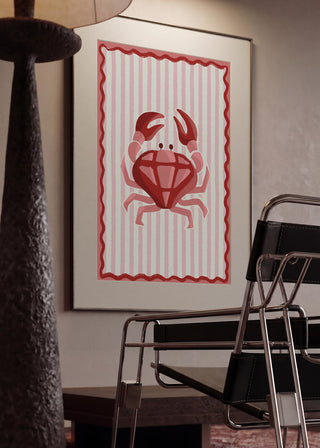 Crabe rose à motif losange - Emanuela Carratoni