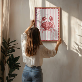 Crabe rose à motif losange - Emanuela Carratoni